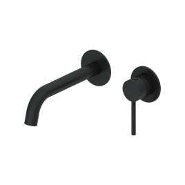 OL-88869017-MB Y-LINE Смеситель для раковины настенный черный матовый OLIVEEKA