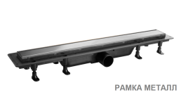 SZH975M Душевой лоток с рамкой и решеткой 75см из нержавеющей стали DESIGN4 цвет графит PLASTBRNO
