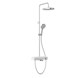 A47309EXP CORE Round Душевая стойка с термостатом с изливом, верхним и ручным душами хром VITRA