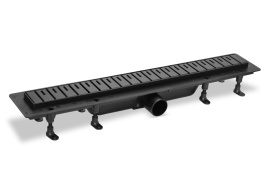 SZA6550 Душевой лоток с решеткой 55см из нержавеющей стали DESIGN6, черный PLASTBRNO