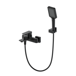 OL-639003A-MB D-LINE Смеситель для ванны с душевым гарнитуром черный матовый OLIVEEKA