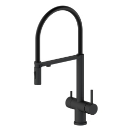OL-458009-MB Кухонный смеситель с гибким изливом черный матовый OLIVEEKA