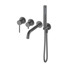 OL-889017-BGM Y-LINE Смеситель для ванны с душевым гарнитуром оружейный металл OLIVEEKA