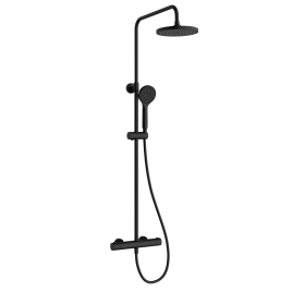 A4729836EXP JOY Round Душевая стойка с термостатом с верхним и ручным душами черный матовый VITRA