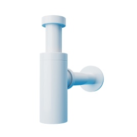 EMCP002 POSEIDON Сифон для раковины (пластик) белый глянцевый PLASTBRNO