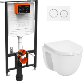 9005B003-7211 Комплект унитаза с инсталляцией Vitra S 40 с сиденьем микролифт и клавишей смыва Хром глянцевый