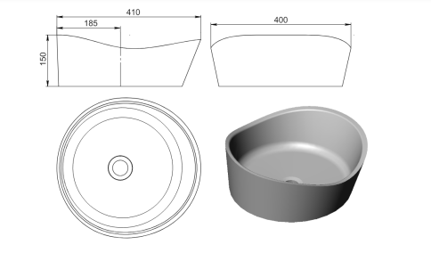2.02.003.44.4 MARS Раковина 41x40 Nano Concrete бетон HOLBI фото 4