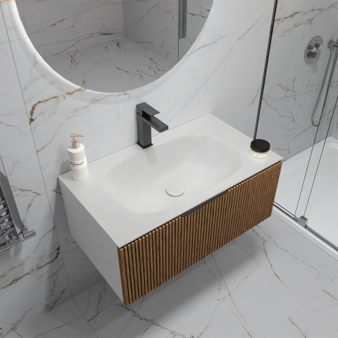 F70WF Раковина накладная Solid Flow 70см белый матовый OLIVEEKA фото 2