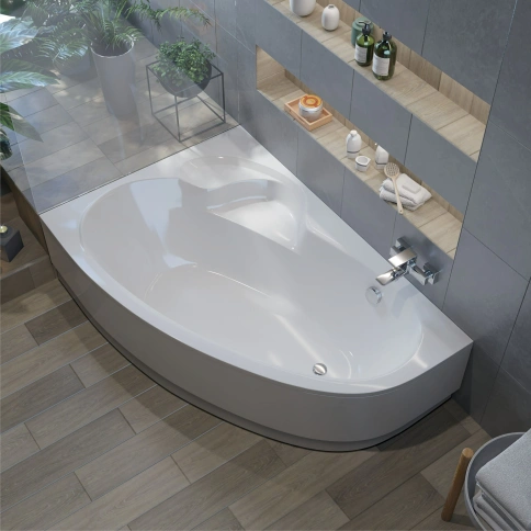 ВАС029030Л100 KATRINA Ванна асимметричная левая 170х110 белая ALBA SPA фото 2