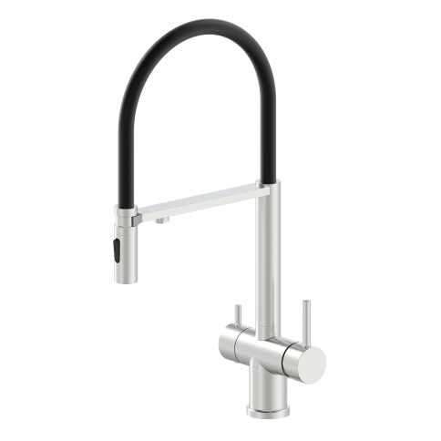 OL-458009-BN Кухонный смеситель с гибким изливом брашированный никель OLIVEEKA фото 1