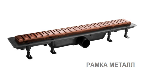 SZH855R Душевой лоток с рамкой и решеткой 55см из нержавеющей стали DESIGN2 цвет матовое розовое золото PLASTBRNO фото 1
