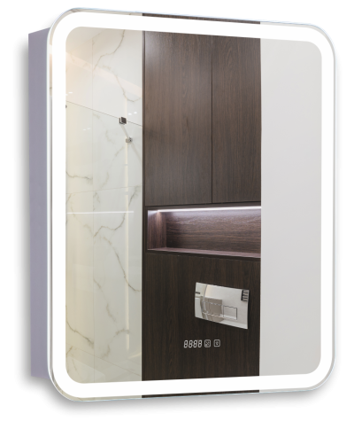 Lnt.03.700x800.L/W/JR Зеркало-шкаф ЛАНТАНА 70х80 (L-левый) с сенсорной подсветкой/антипар JORNO фото 1