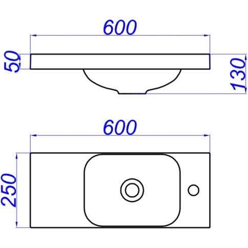 CMPSL.06.04.D Умывальник COMPACT SLIM 600 белый AQWELLA фото 4