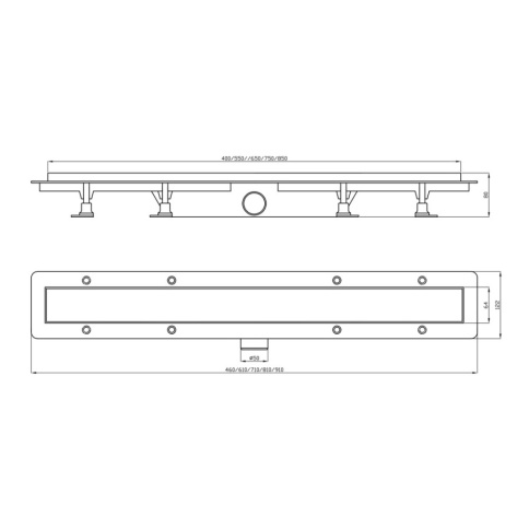 SZH8550 Душевой лоток с рамкой и решеткой 55см из нержавеющей стали DESIGN2 цвет матовое золото PLASTBRNO фото 3
