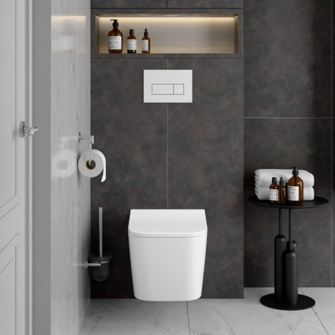 7906B003-6430 Metropole Square подвесной безободковый унитаз QuantumFlush (торнадо) с сиденьем микролифт фото 5