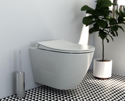 9878B003-7200 Комплект унитаза с инсталляцией Vitra Sanibelle с сиденьем микролифт и клавишей смыва Хром глянцевый фото 2