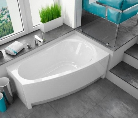 ЭВАС015000Ф200 Панель фронтальная BALINE ASSYMETRIC 150x90 (универсальная) белая ALBA SPA фото 1