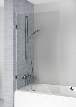 SCANDIC NXT X108 750x1500 L Черный шторка на ванну, хром RIHO фото 1