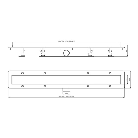 SZH875M Душевой лоток с рамкой и решеткой 75см из нержавеющей стали DESIGN2 цвет графит PLASTBRNO фото 3