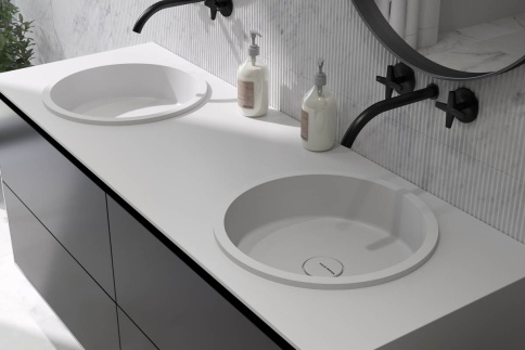 1.02.015.11.1 URAN Раковина врезная 41x41 Soft Rock Белый матовый HOLBI фото 2
