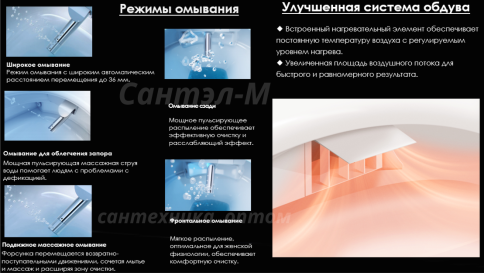 P30 Интеллектуальный унитаз с функцией биде, феном, подогревом, импульсный смыв JOMOO (RUD5450-S0-IDO) фото 9