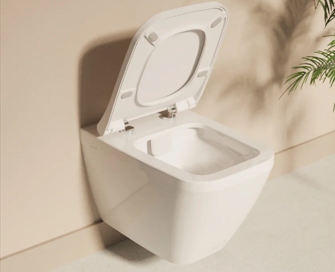 9856B003-7207 Комплект унитаза с инсталляцией Vitra Integra Square с сиденьем микролифт и клавишей смыва Хром глянцевый фото 3