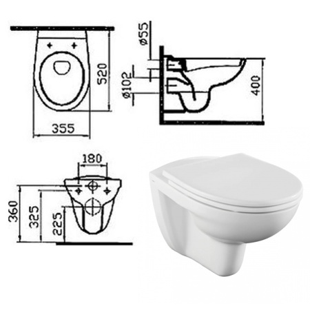 9773B099-7207 FIT Комплект унитаза с инсталляцией Vitra norm с сиденьем микролифт и клавишей смыва Хром NORM (VITRA) фото 2